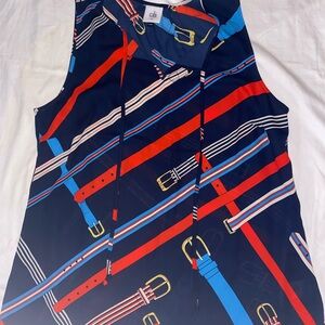 CAbi Women’s Navy and Multicolor Sleeveless Tank Top